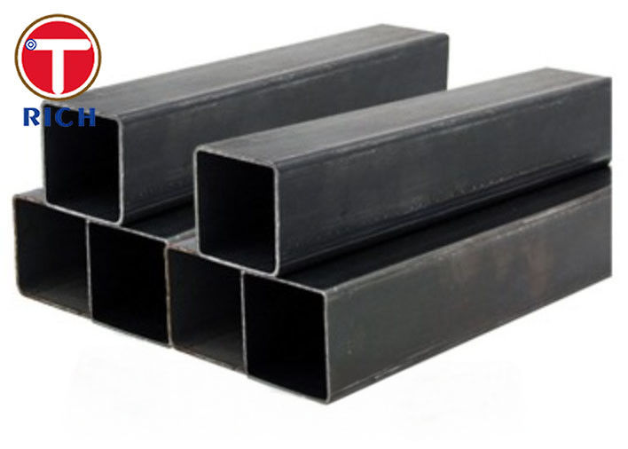 Black Color Rectangular Steel Tubing ERW / Hot Rolled For Auto Parts